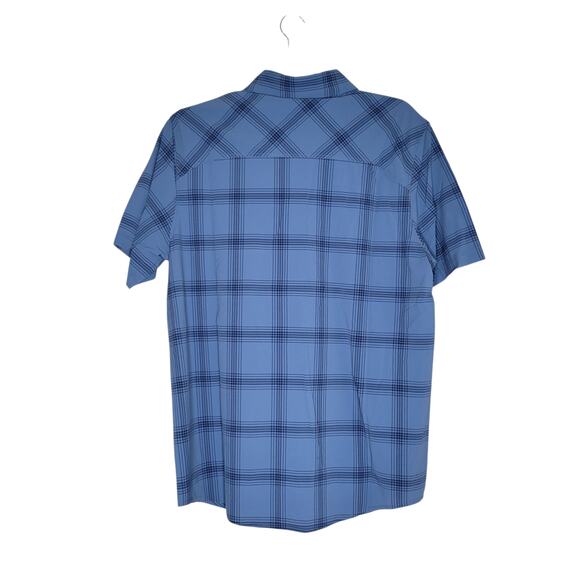Outdoor Research Astroman Sun Shirt Mens Medium Plaid SS Snap Button Hiking UPF - Picture 2 of 9